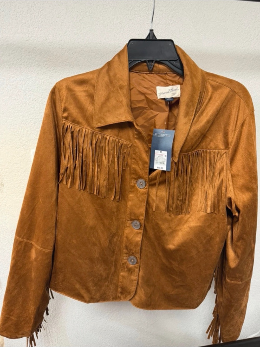 Women Western Fringe Faux Suede Fashion Jacket - Universal